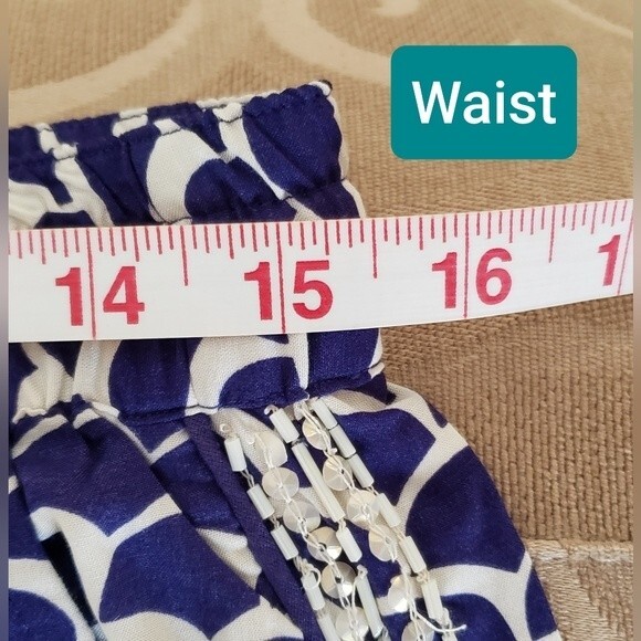 Anthropologie Women's Blue Jogger Pant with Beading Size Small - Picture 11 of 13